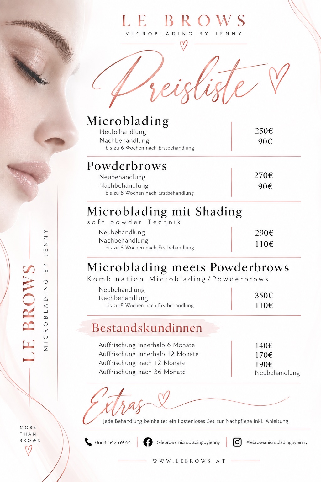 Aktuelle Preisliste – Le Brows Microblading & Powder Brows Wien